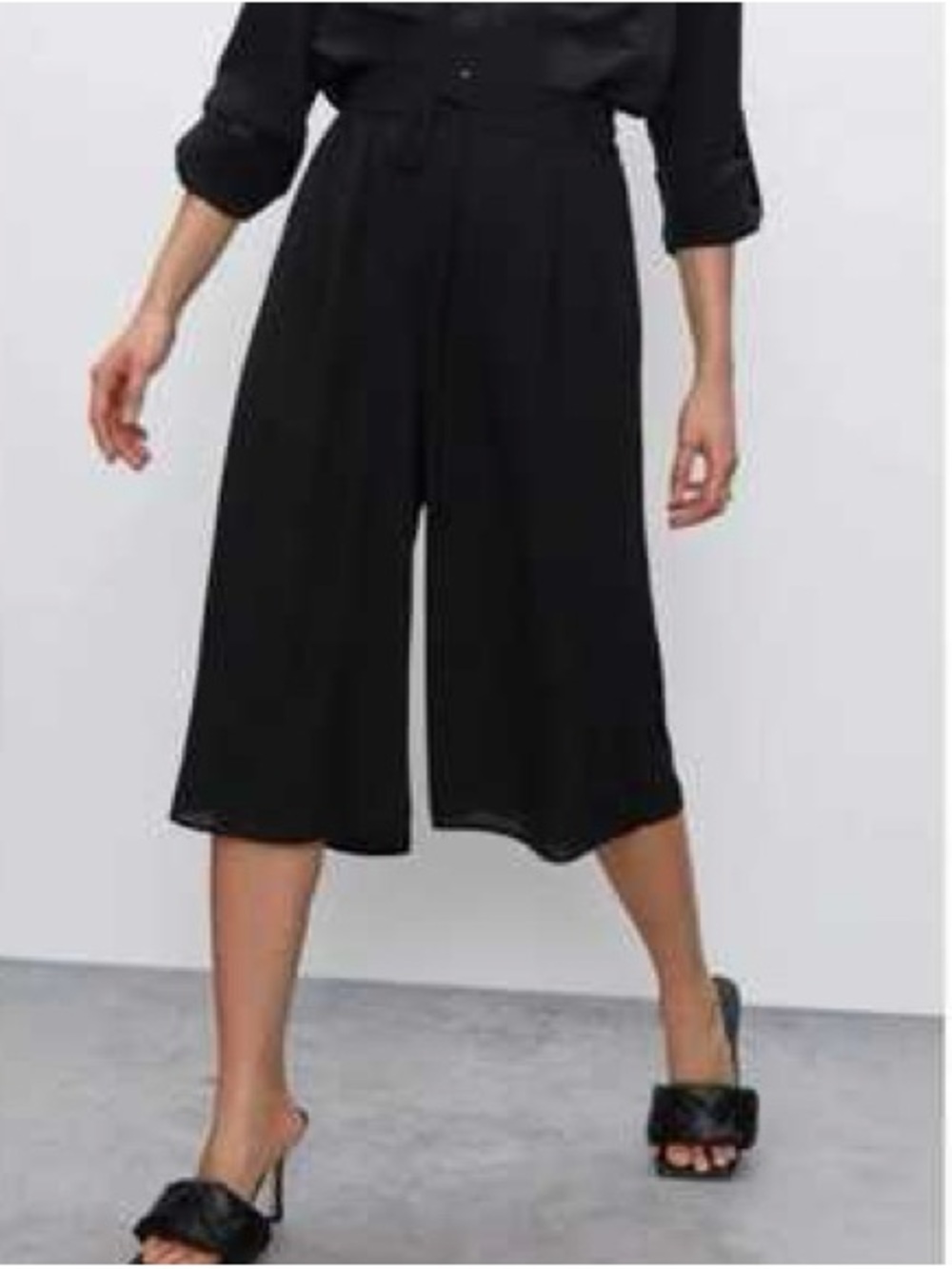 Aritzia Babaton Luiz Culottes wide-leg Crepe Dress Pants Black